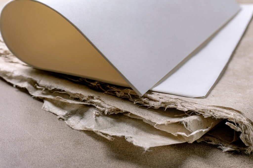 White Paper Sheets On Handmade Paper
