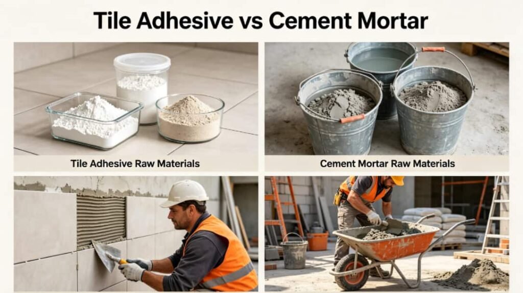Tile Adhesive vs Cement Mortar LANDU